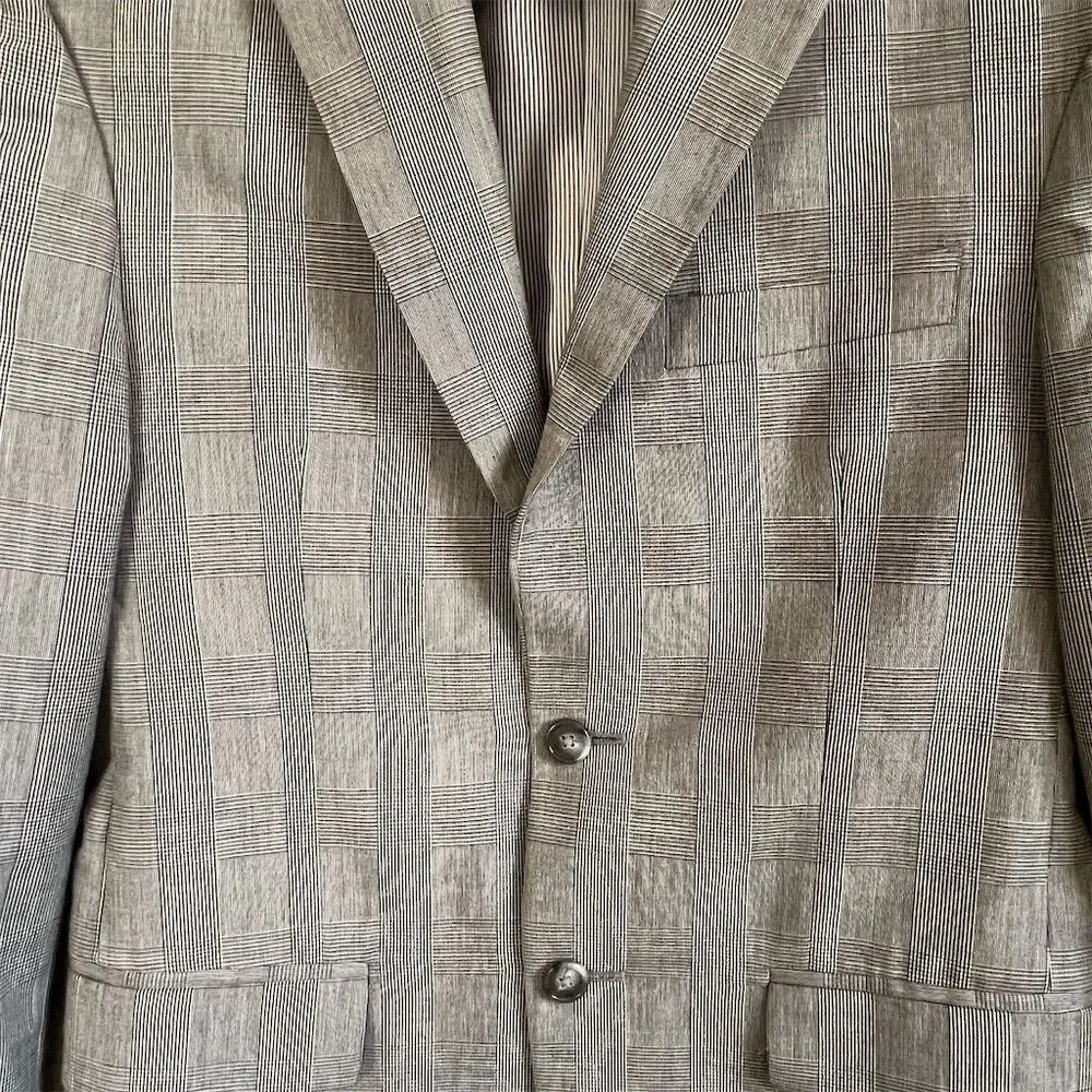 Jos. A. Bank Men's Gray Plaid Blazer Size‎ 36 Short